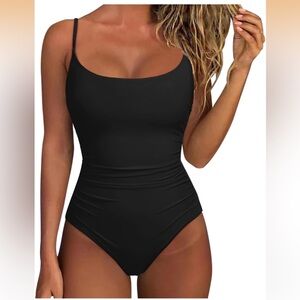 Women One Piece Tummy Control Swimsuit Crisscross Backless Bathing Suit